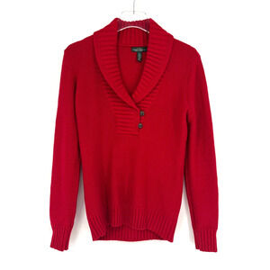 Ralph Lauren Sweater Womens S Red Knit Preppy Old Money Classic Cherry‎